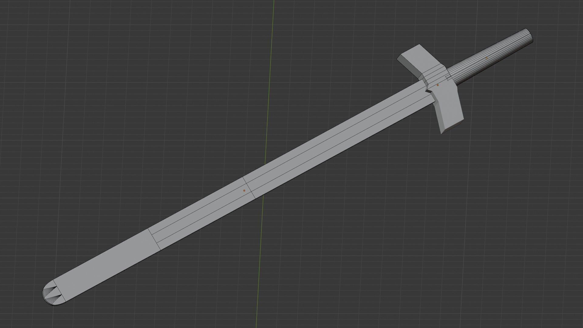 Wooden Sword 3D model_2