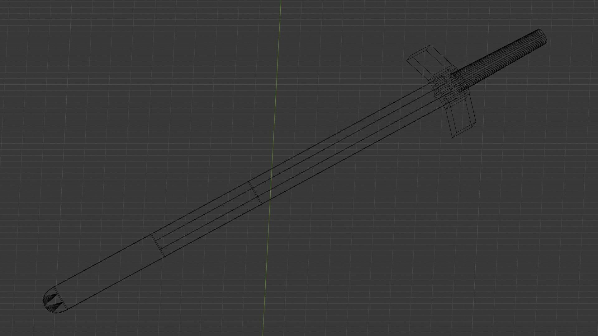 Wooden Sword 3D model_3