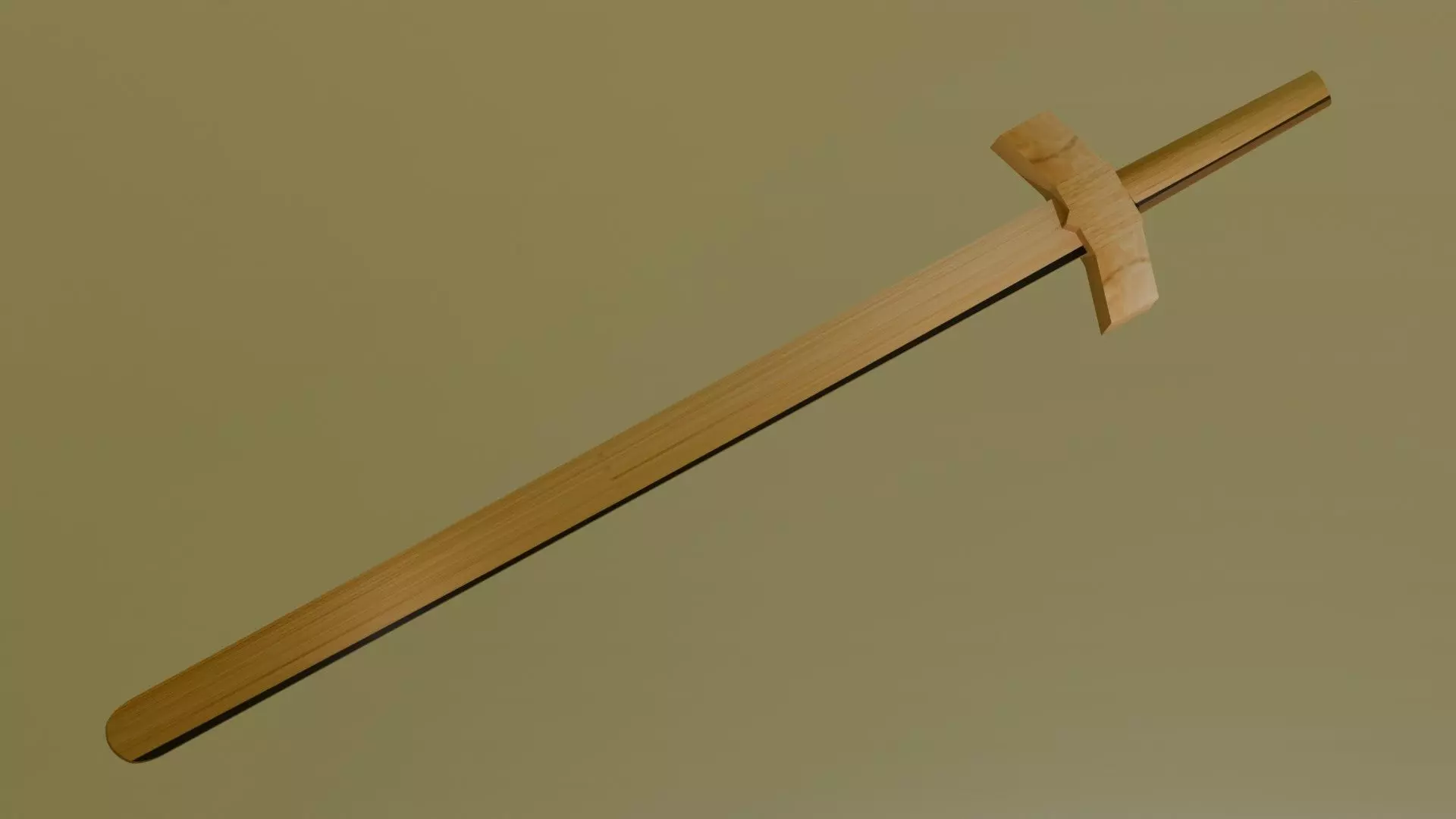 Wooden Sword 3D model_0