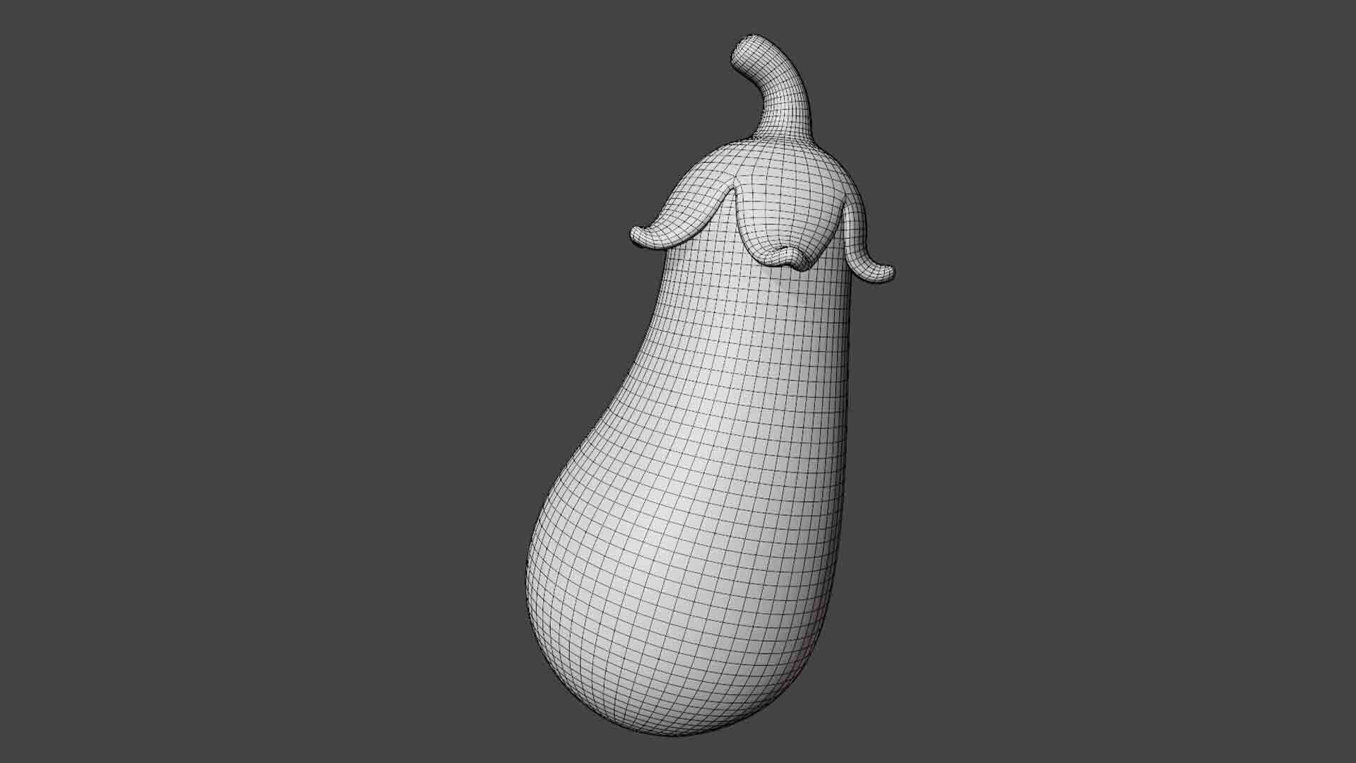 Stylized Eggplant 3D model_7
