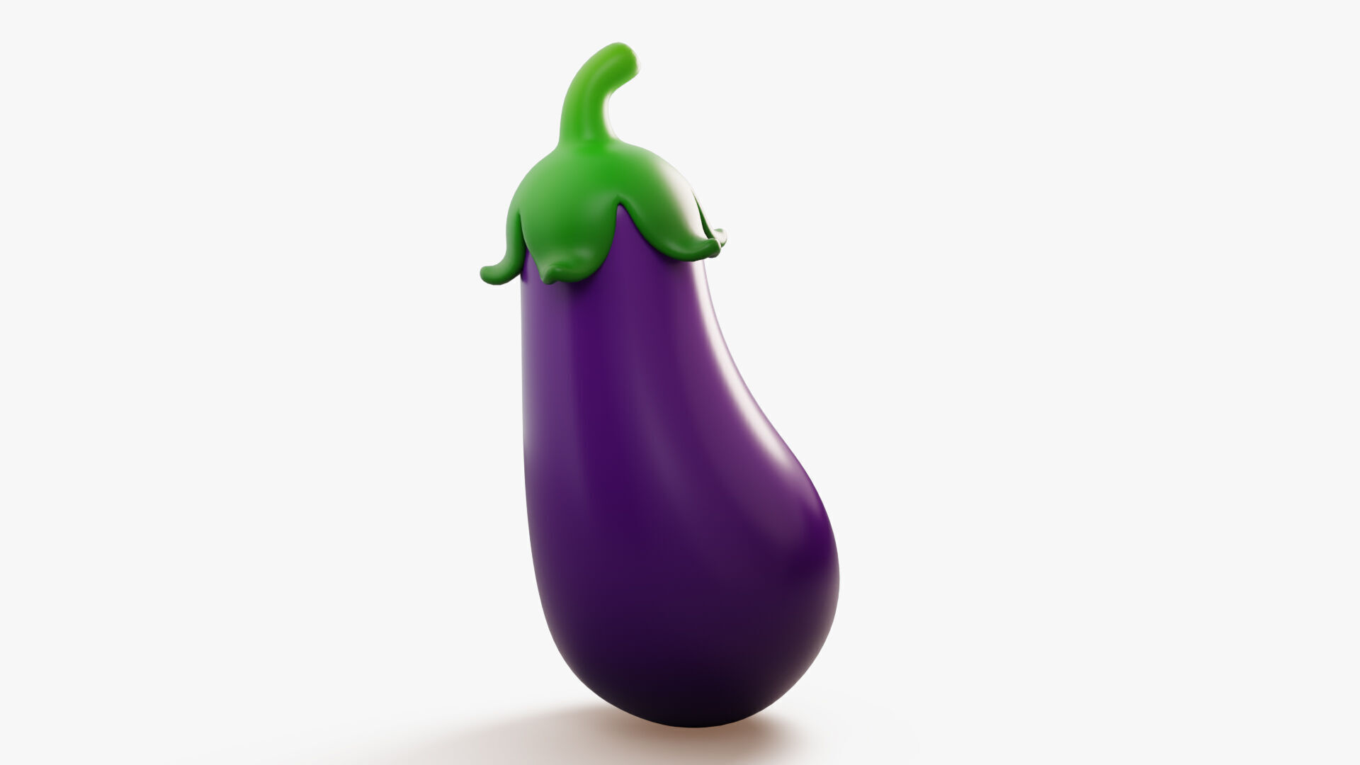 Stylized Eggplant 3D model_4