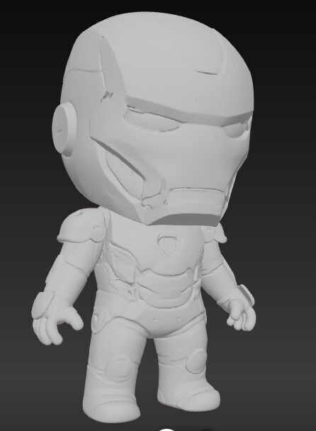 Mini Hero Iron Man Style Figure 3D Printable STL FBX OBJ GLB 3D print model_4