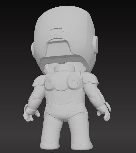 Mini Hero Iron Man Style Figure 3D Printable STL FBX OBJ GLB 3D print model_2