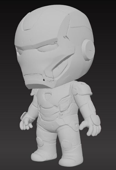 Mini Hero Iron Man Style Figure 3D Printable STL FBX OBJ GLB 3D print model_3