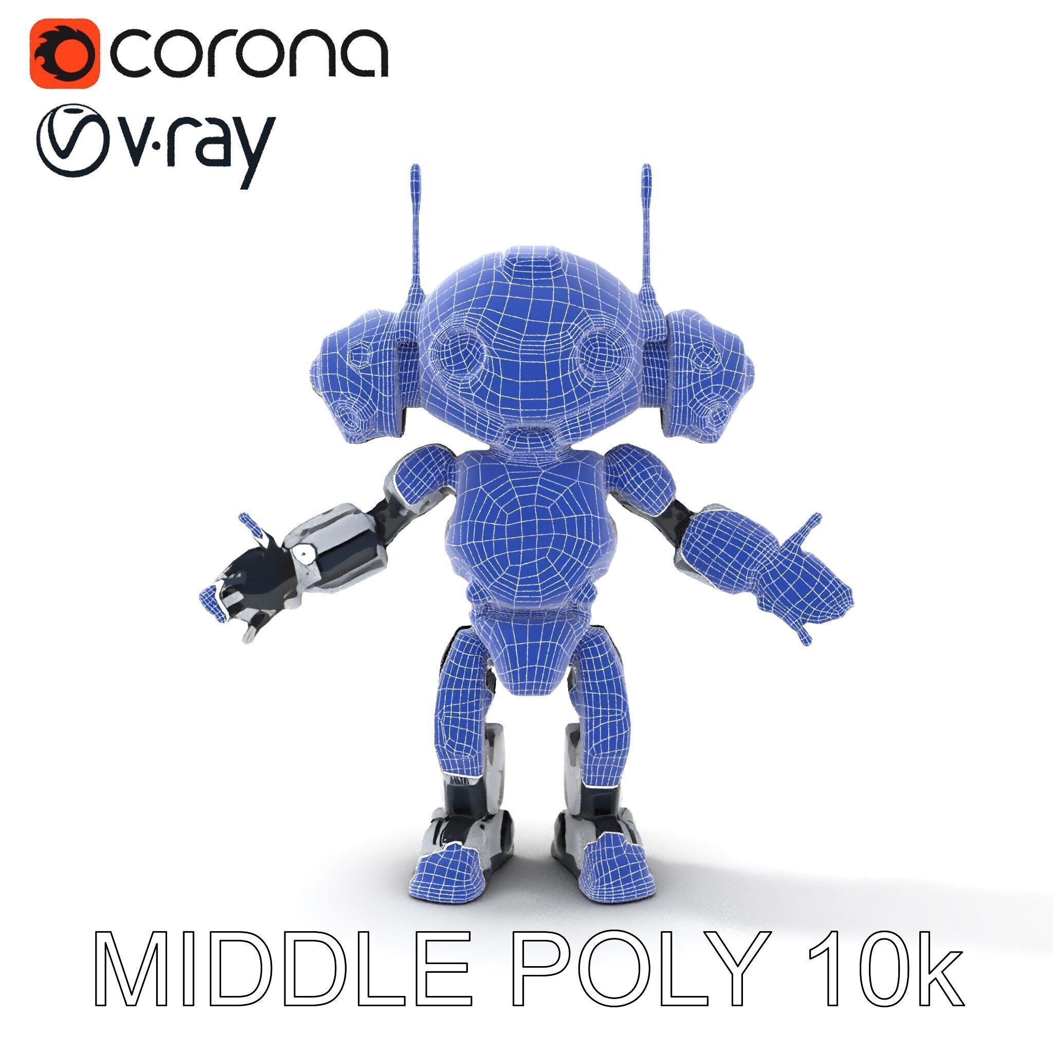 Robbie the Friendly Robot Hightech Versatile Gameready D Cha... Low-poly 3D model_26