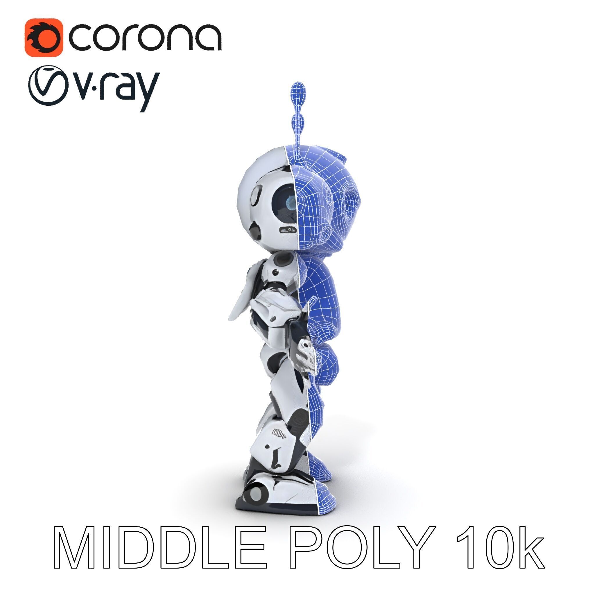 Robbie the Friendly Robot Hightech Versatile Gameready D Cha... Low-poly 3D model_6