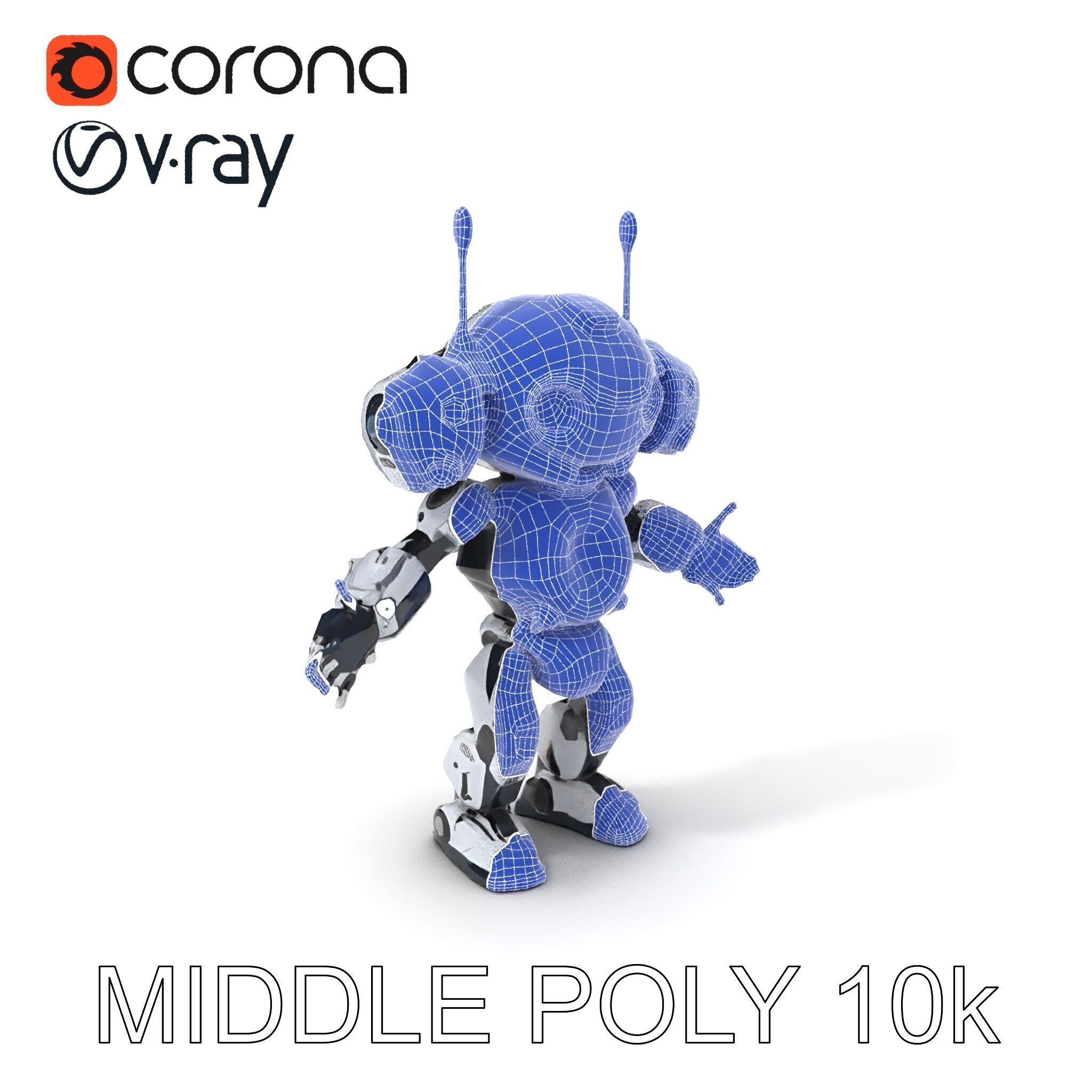 Robbie the Friendly Robot Hightech Versatile Gameready D Cha... Low-poly 3D model_37