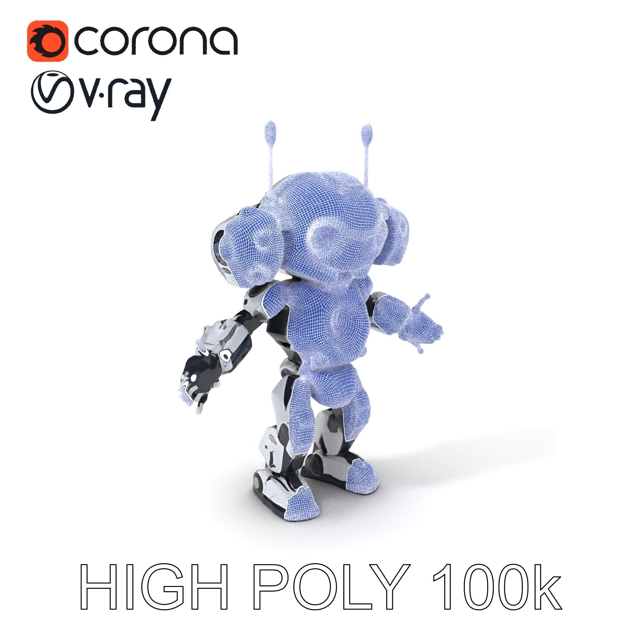 Robbie the Friendly Robot Hightech Versatile Gameready D Cha... Low-poly 3D model_3