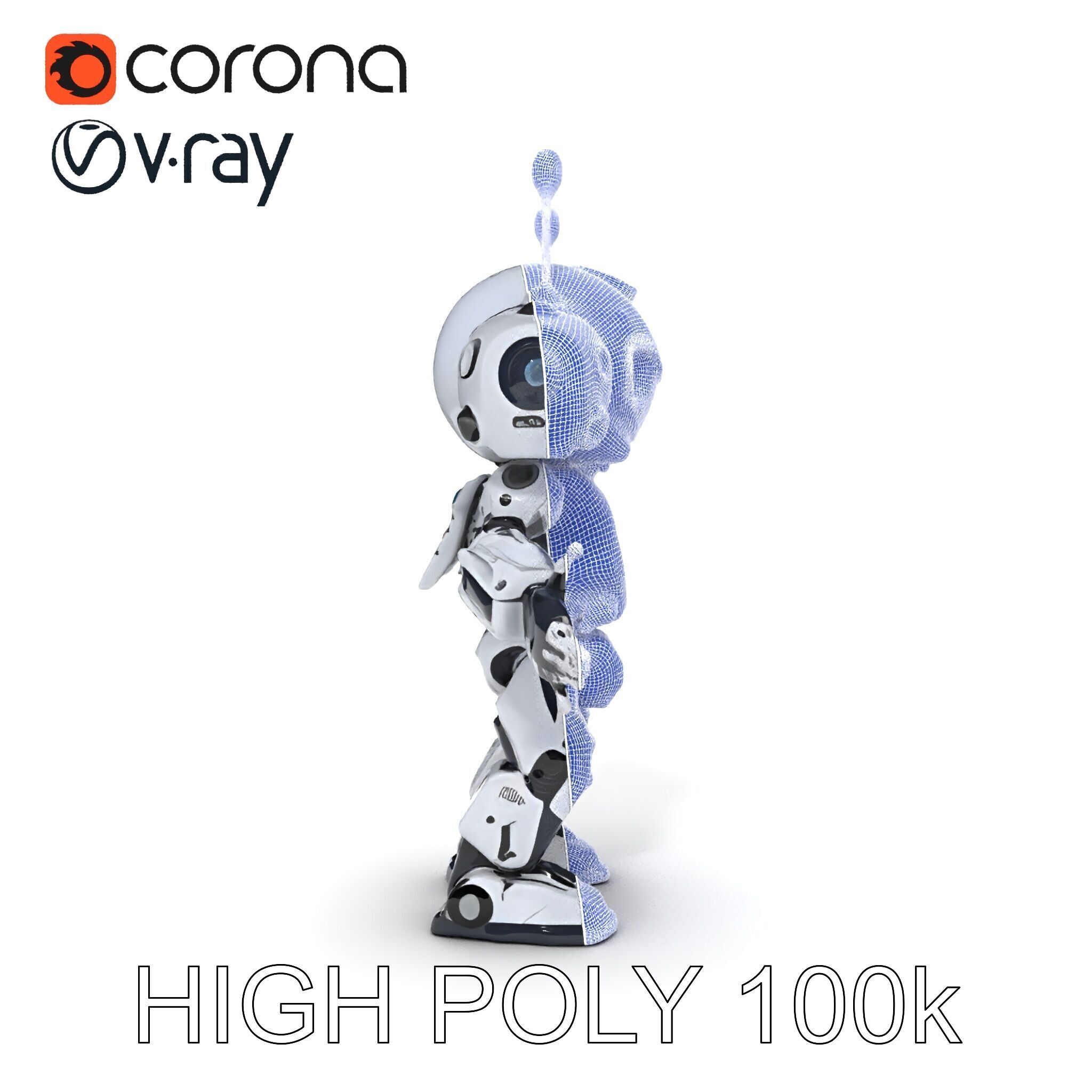 Robbie the Friendly Robot Hightech Versatile Gameready D Cha... Low-poly 3D model_22