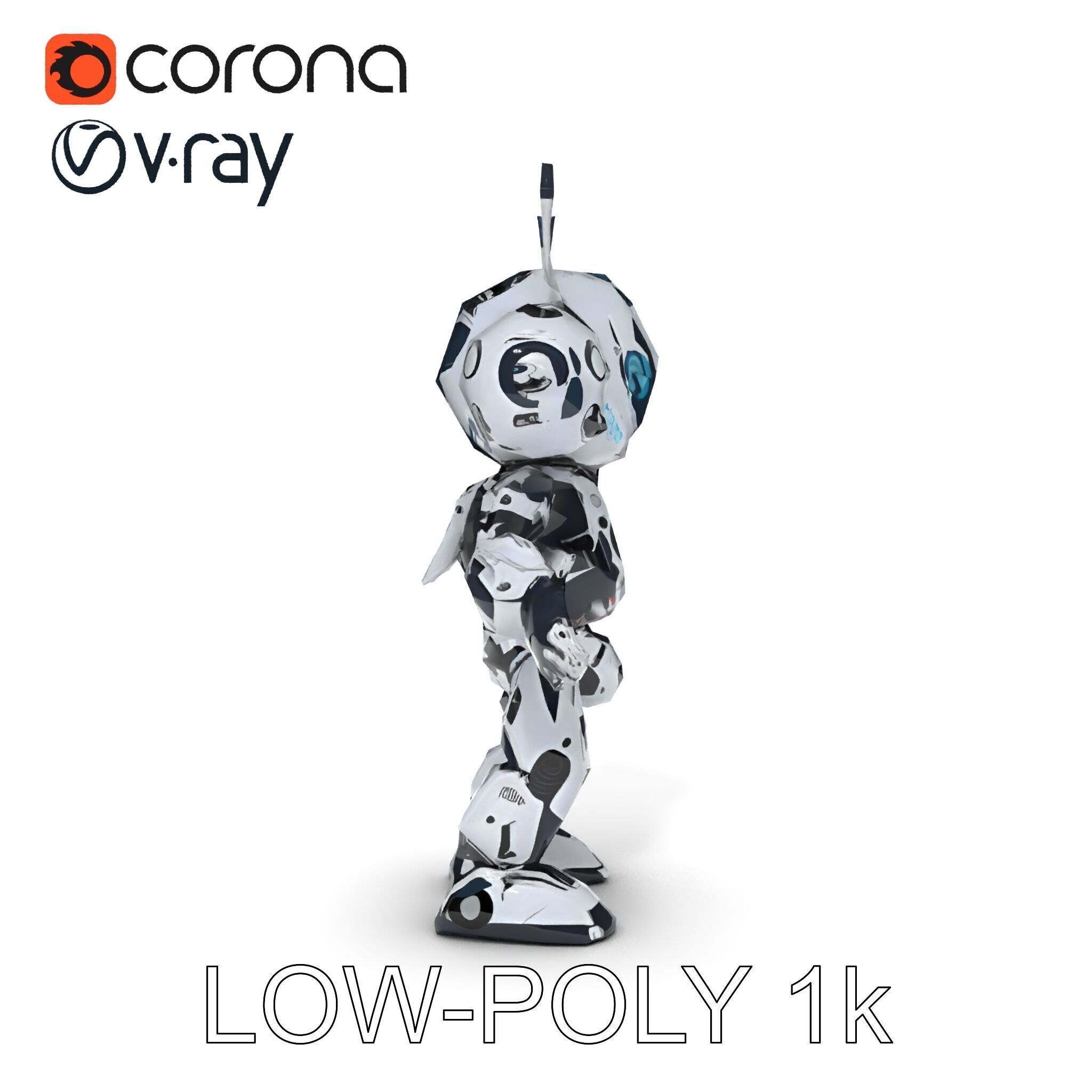 Robbie the Friendly Robot Hightech Versatile Gameready D Cha... Low-poly 3D model_10