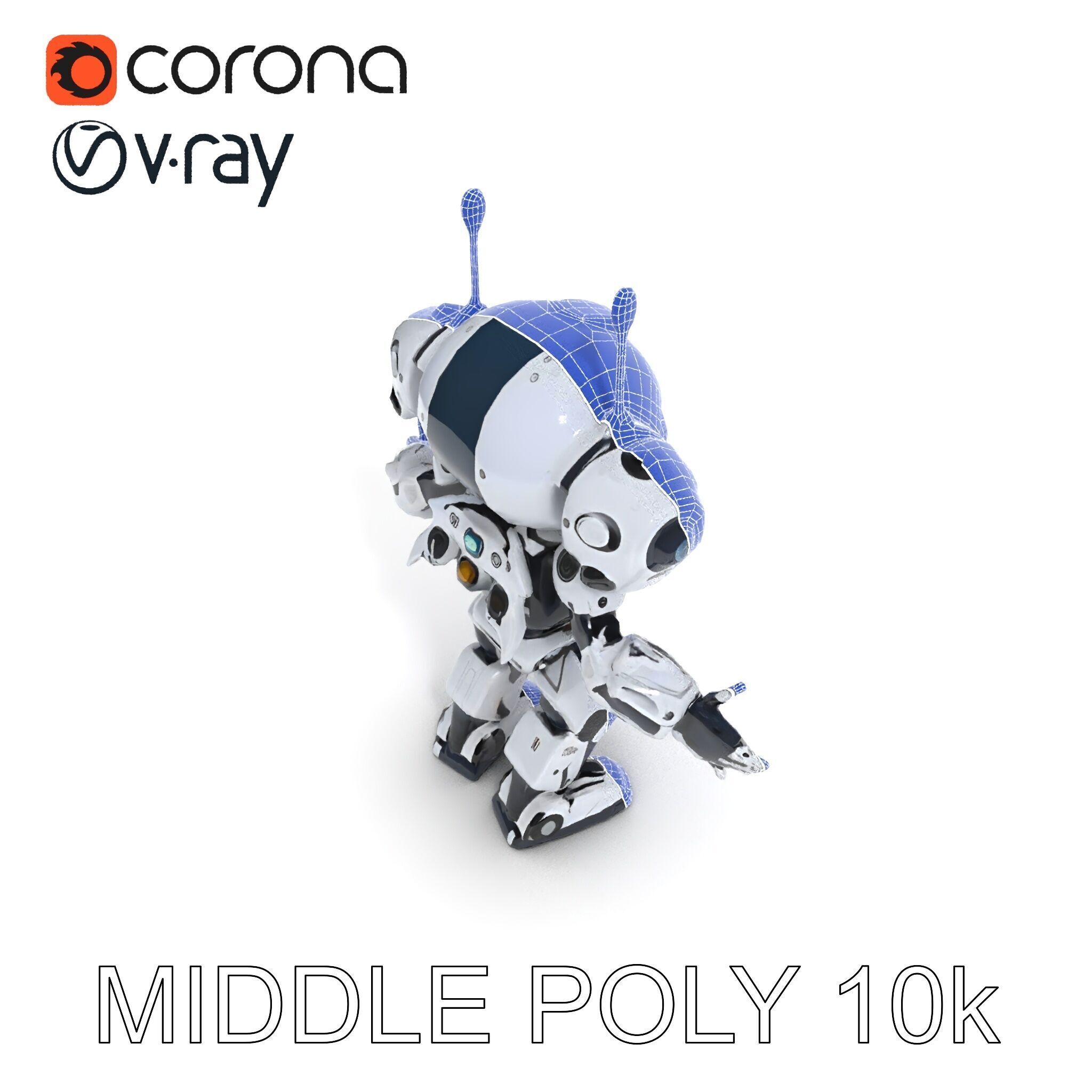 Robbie the Friendly Robot Hightech Versatile Gameready D Cha... Low-poly 3D model_29