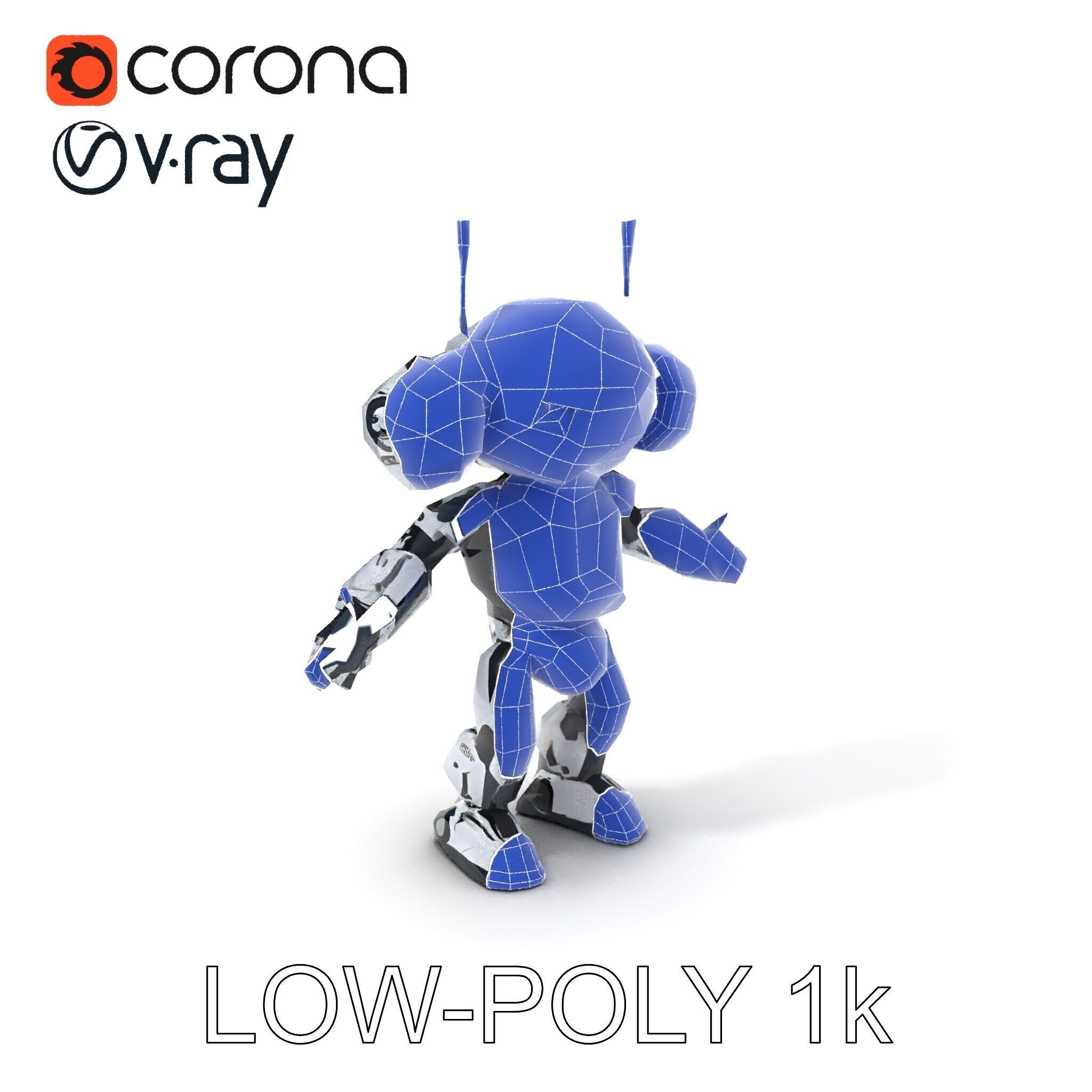 Robbie the Friendly Robot Hightech Versatile Gameready D Cha... Low-poly 3D model_32