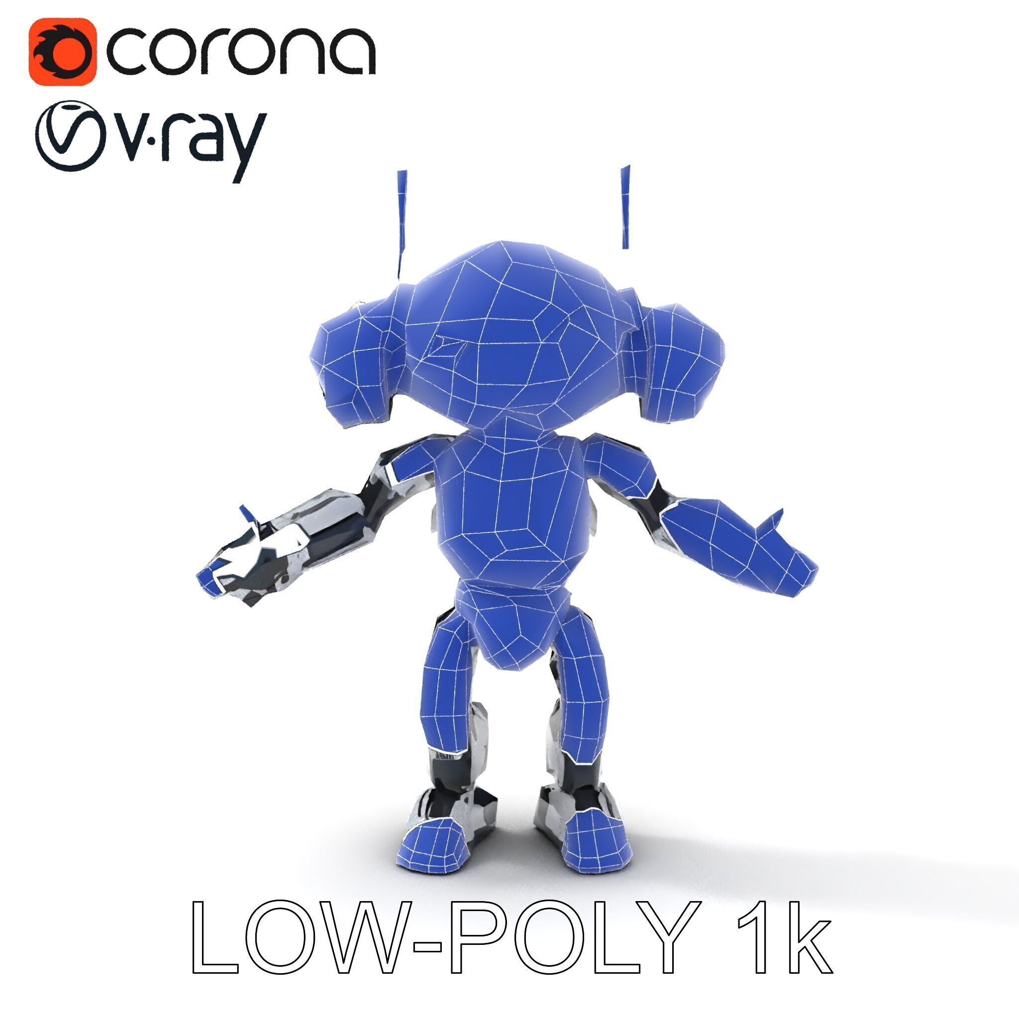 Robbie the Friendly Robot Hightech Versatile Gameready D Cha... Low-poly 3D model_30