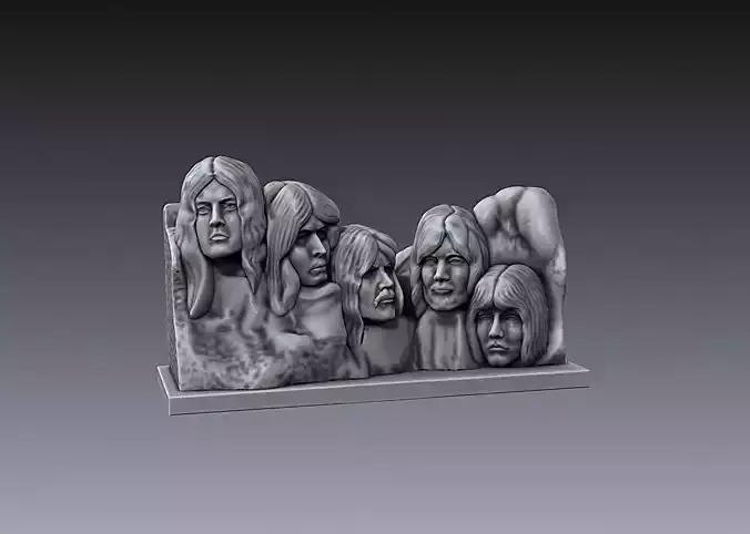 Deep Purple in Rock sculpture Rushmore mountain