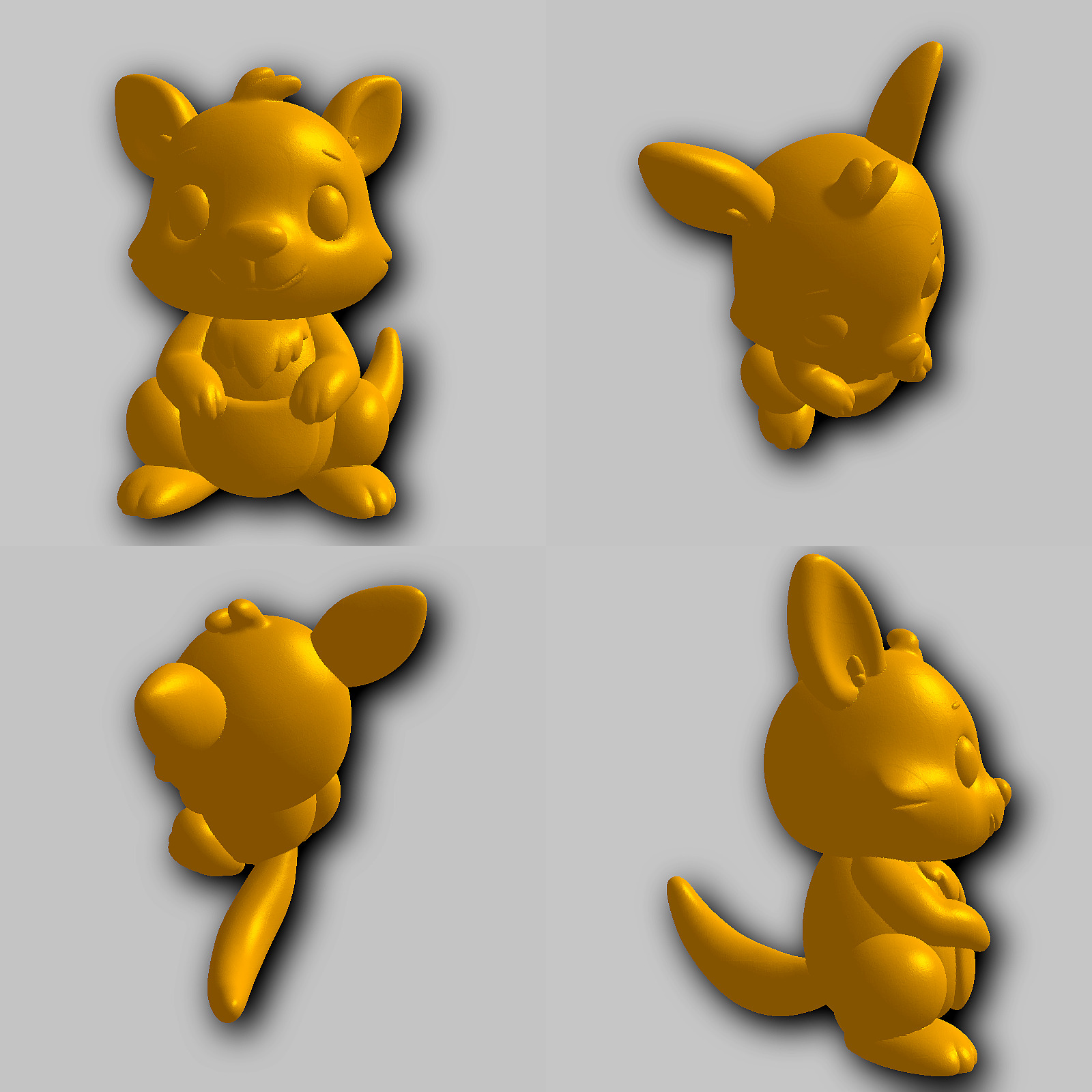 Kangaroo - Kawaii Animals Collection 3D print model_1
