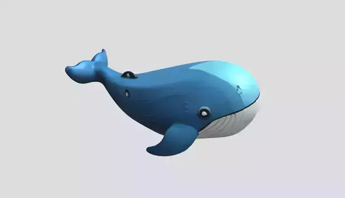 Whale Fish 3D Model PBR Textured Game Ready Low-poly 3D model