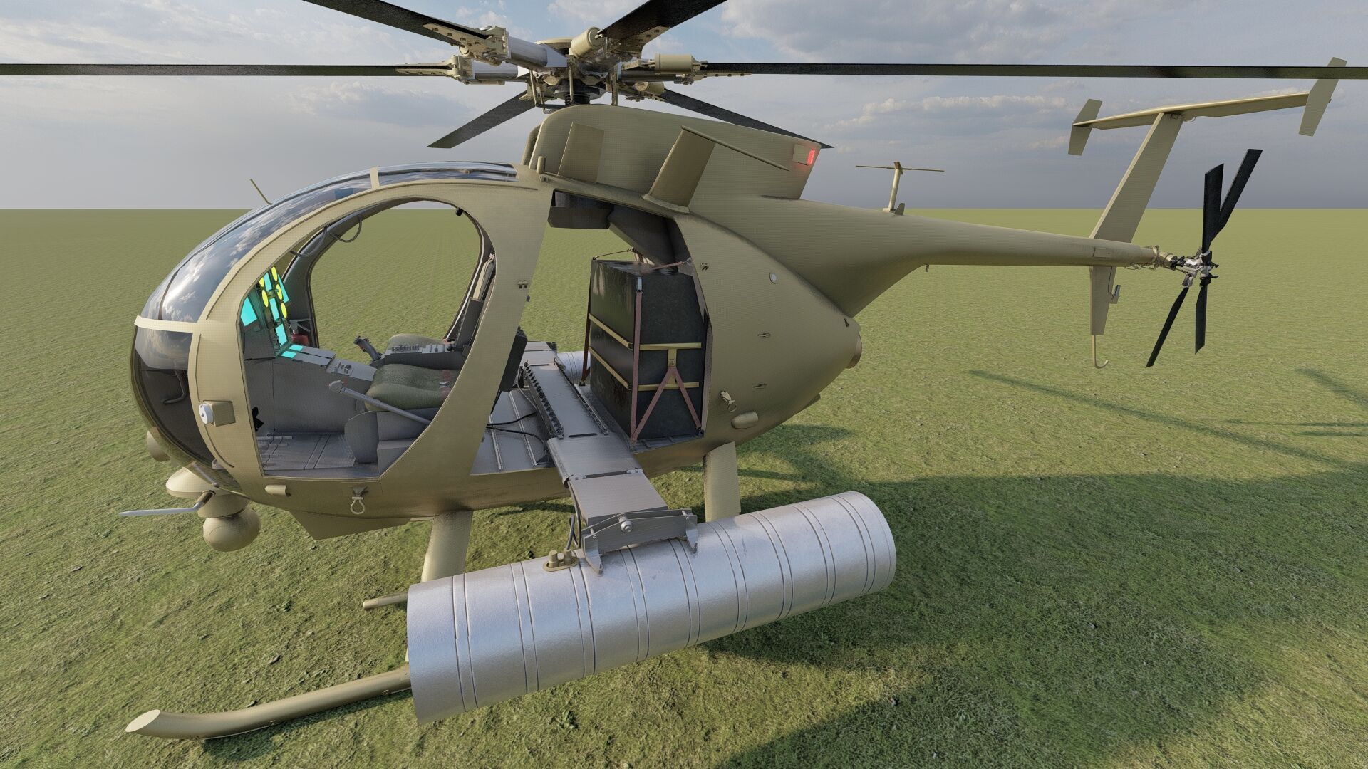 Boeing MH-6M Little Bird 3D model_7