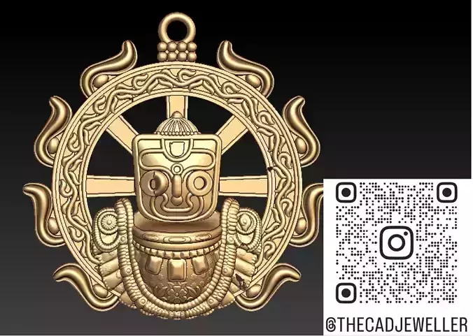Lord Jagannath Pendant with Chakra Frame Intricate  3D print model