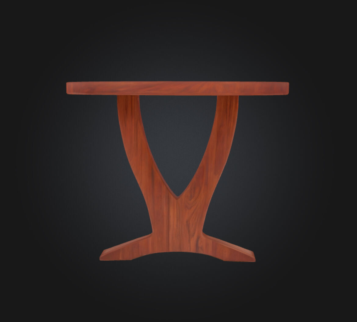 Two Legged Table 3d Model Low-poly 3D model_4