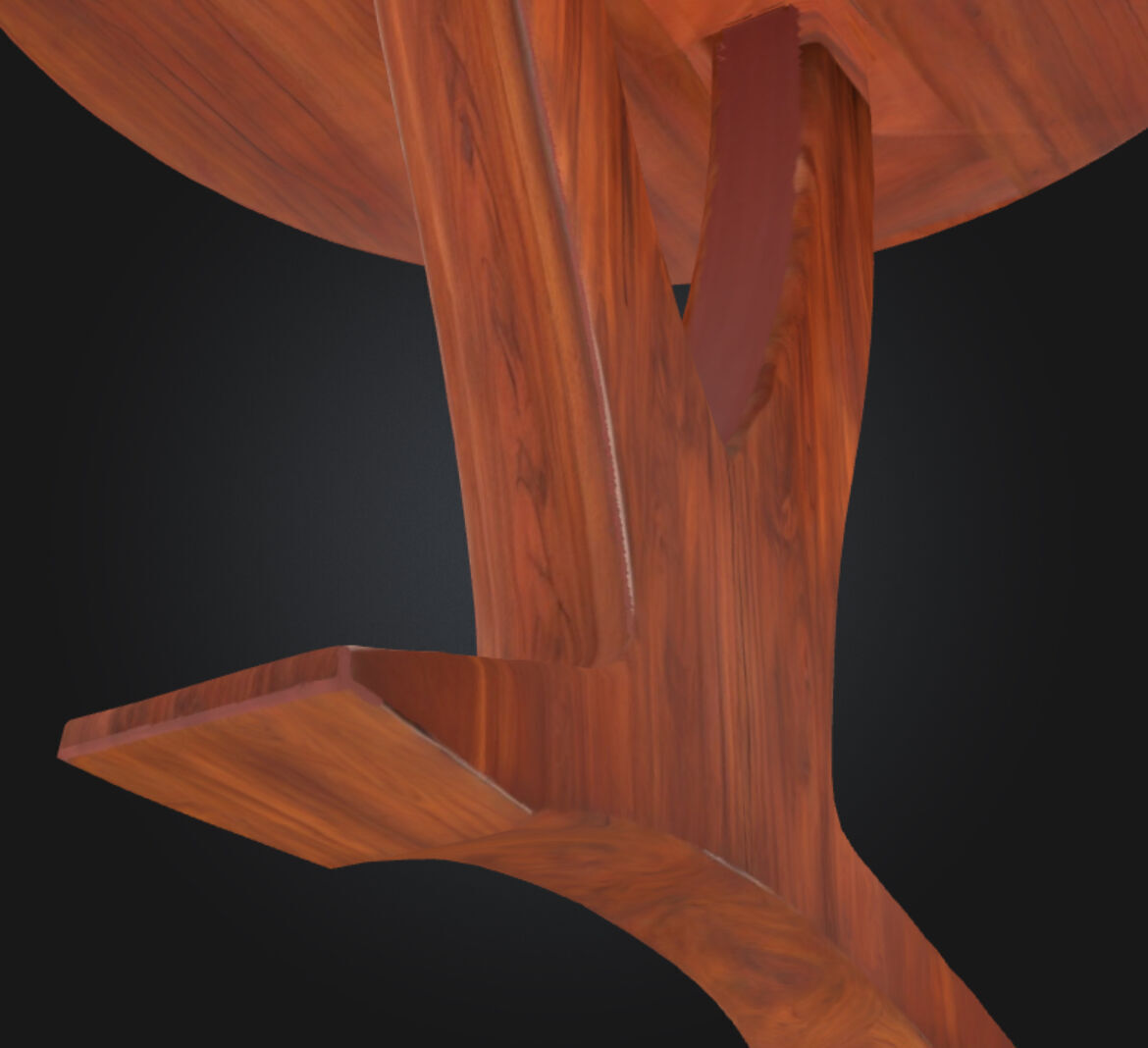 Two Legged Table 3d Model Low-poly 3D model_10