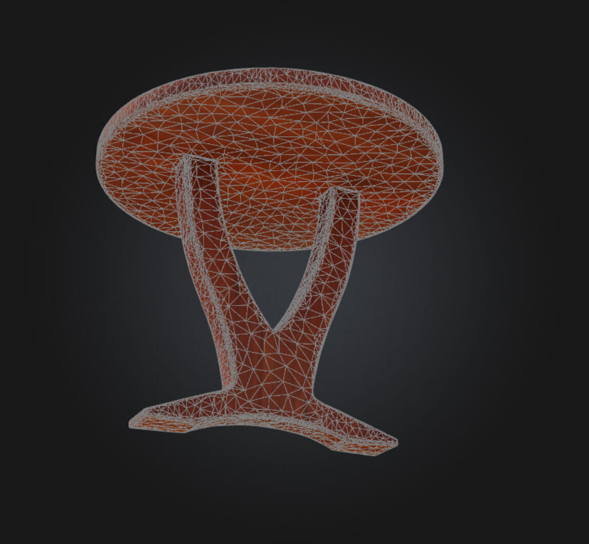 Two Legged Table 3d Model Low-poly 3D model_13