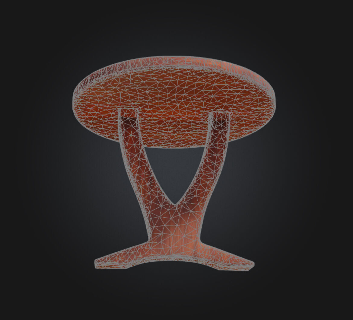 Two Legged Table 3d Model Low-poly 3D model_14