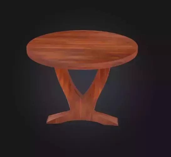 Two Legged Table 3d Model Low-poly 3D model