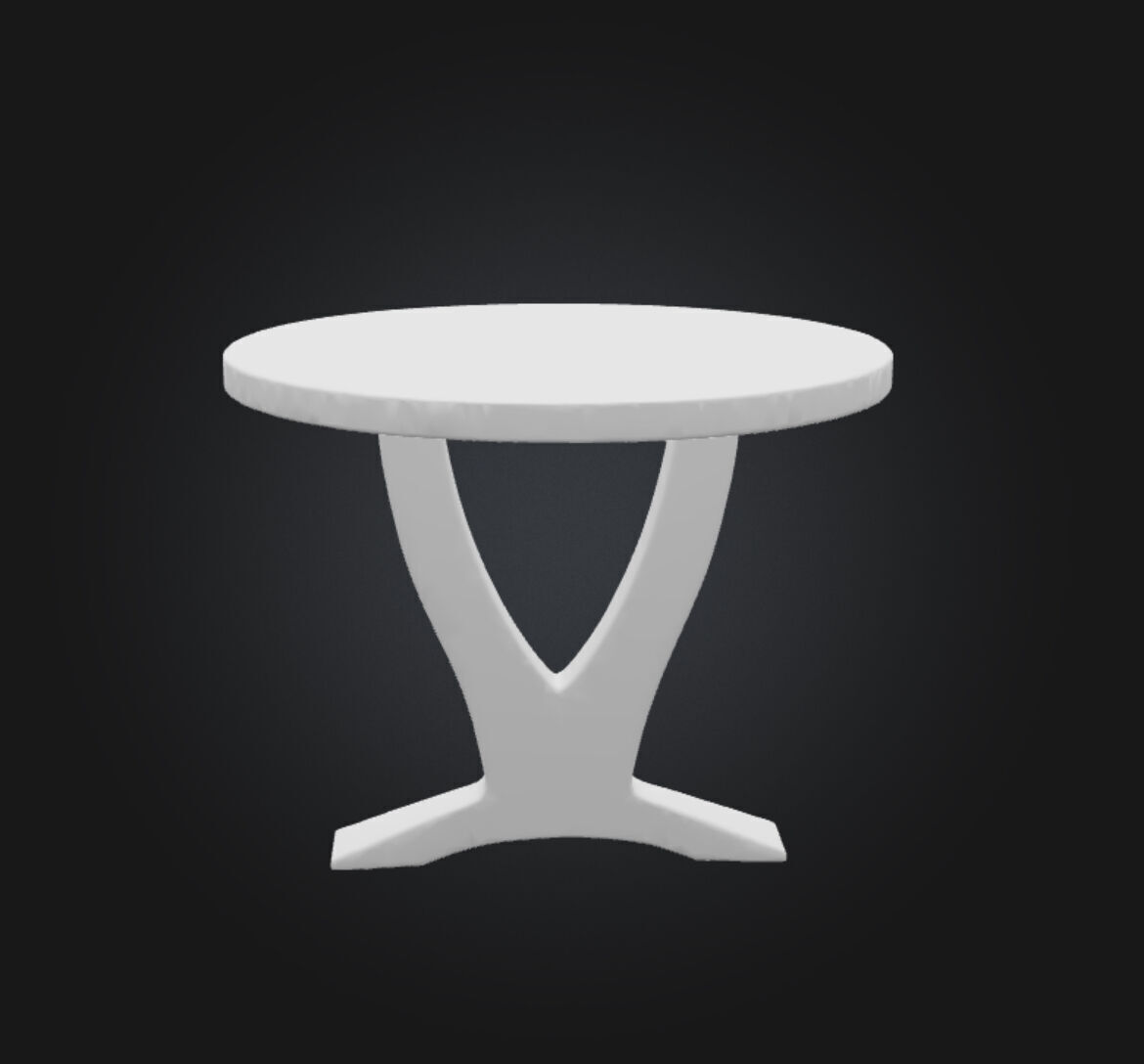 Two Legged Table 3d Model Low-poly 3D model_15