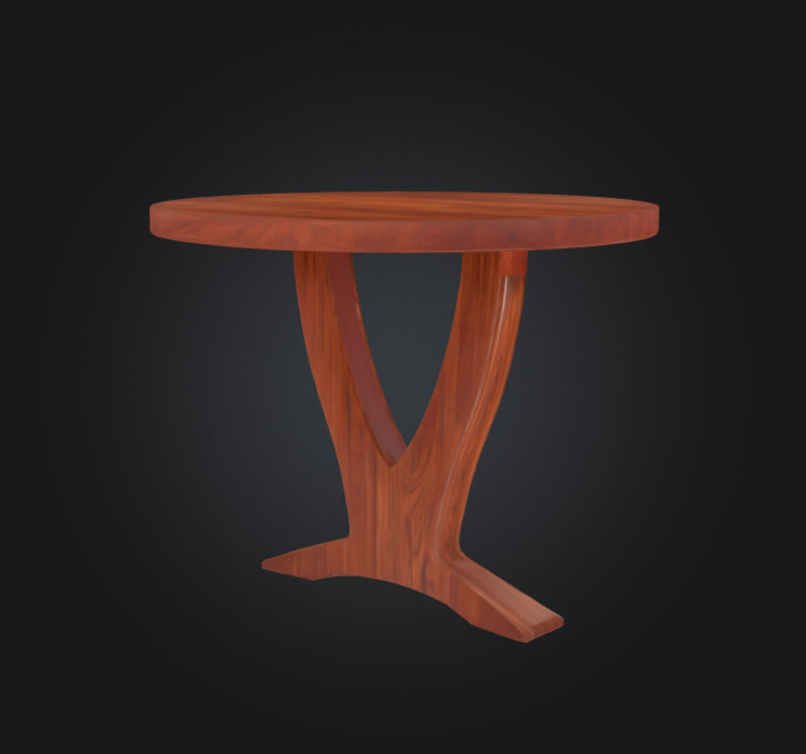 Two Legged Table 3d Model Low-poly 3D model_3