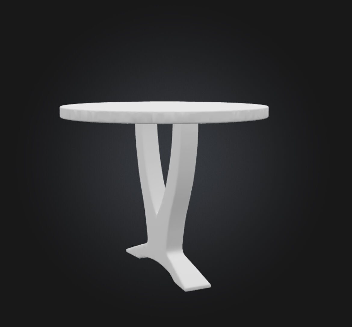 Two Legged Table 3d Model Low-poly 3D model_16