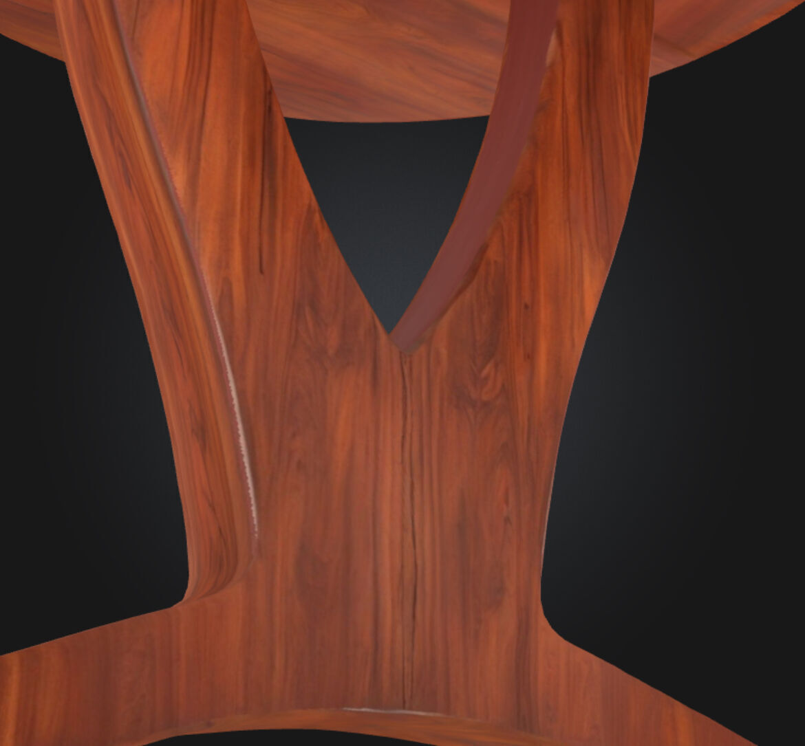 Two Legged Table 3d Model Low-poly 3D model_9