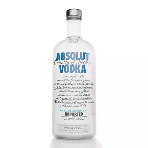 Absolut Vodka Alcohol Bottle