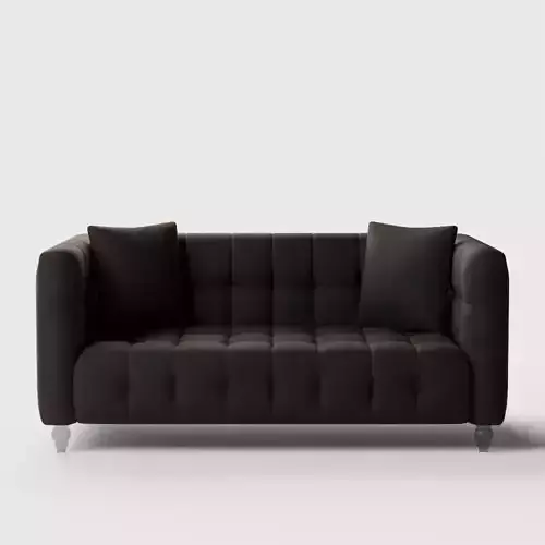 Bianca Black Velvet Loveseat