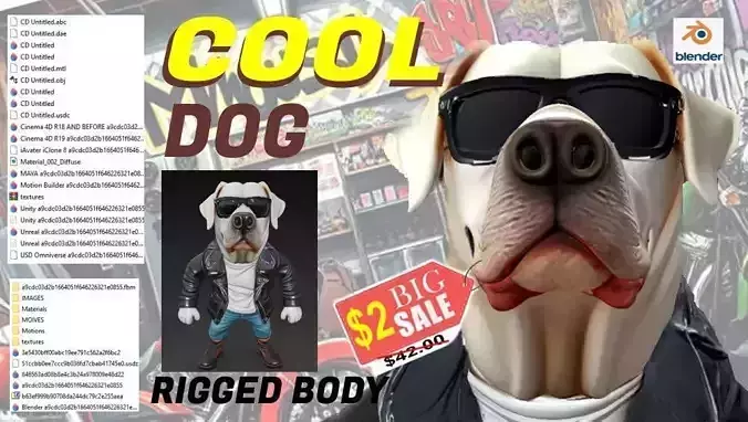 Cool Dog Ultimate Biker-Mechanic 3D Model 3D model