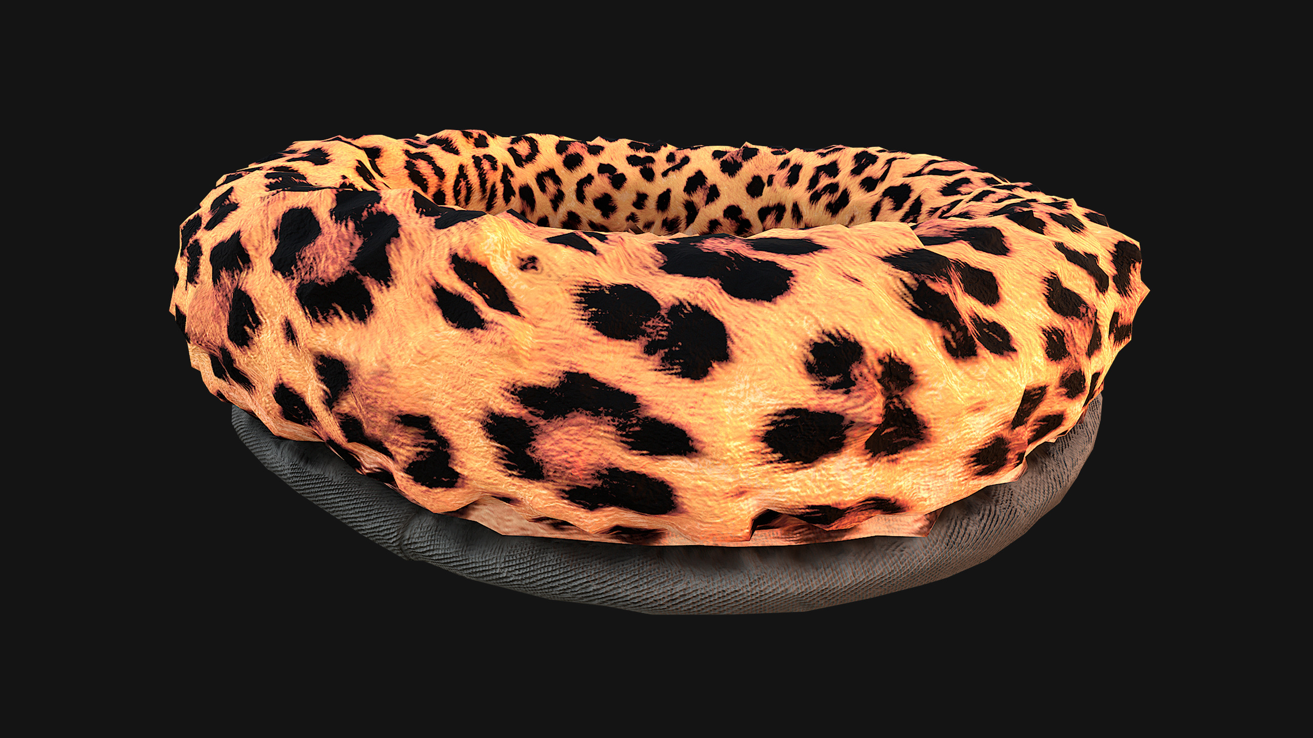 Bed for Pet Rodent Hamster Dogs Cats Leopard Print Low-poly 3D model_17