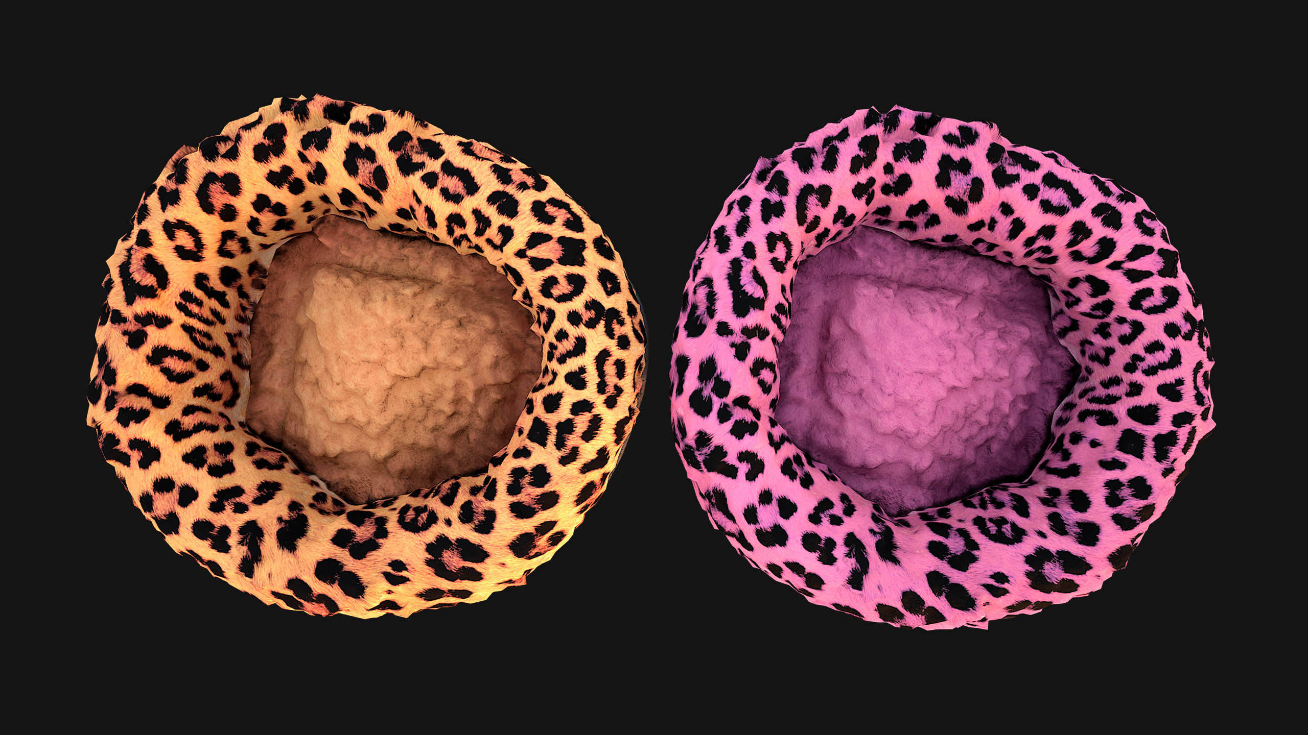 Bed for Pet Rodent Hamster Dogs Cats Leopard Print Low-poly 3D model_8