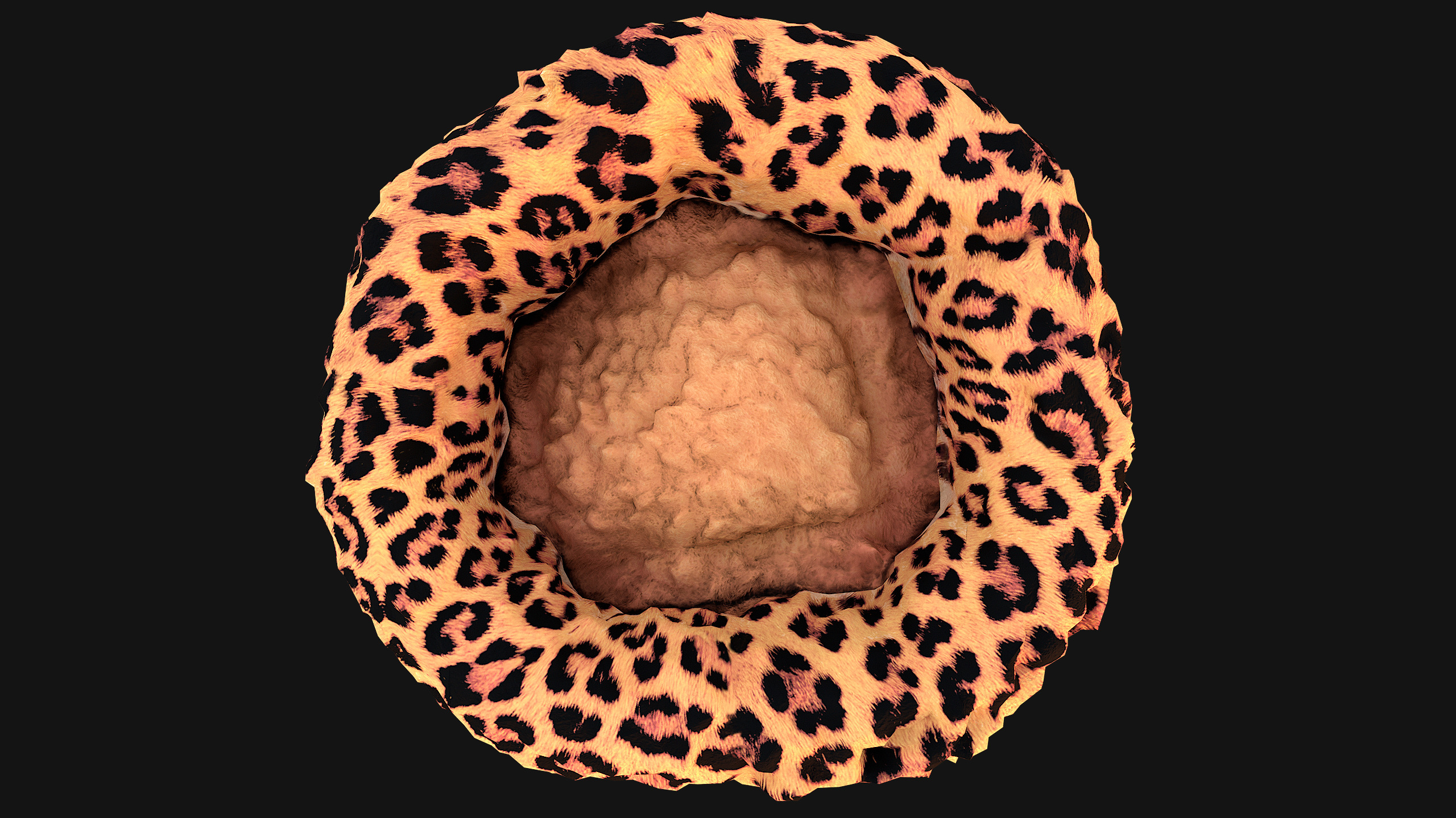 Bed for Pet Rodent Hamster Dogs Cats Leopard Print Low-poly 3D model_15