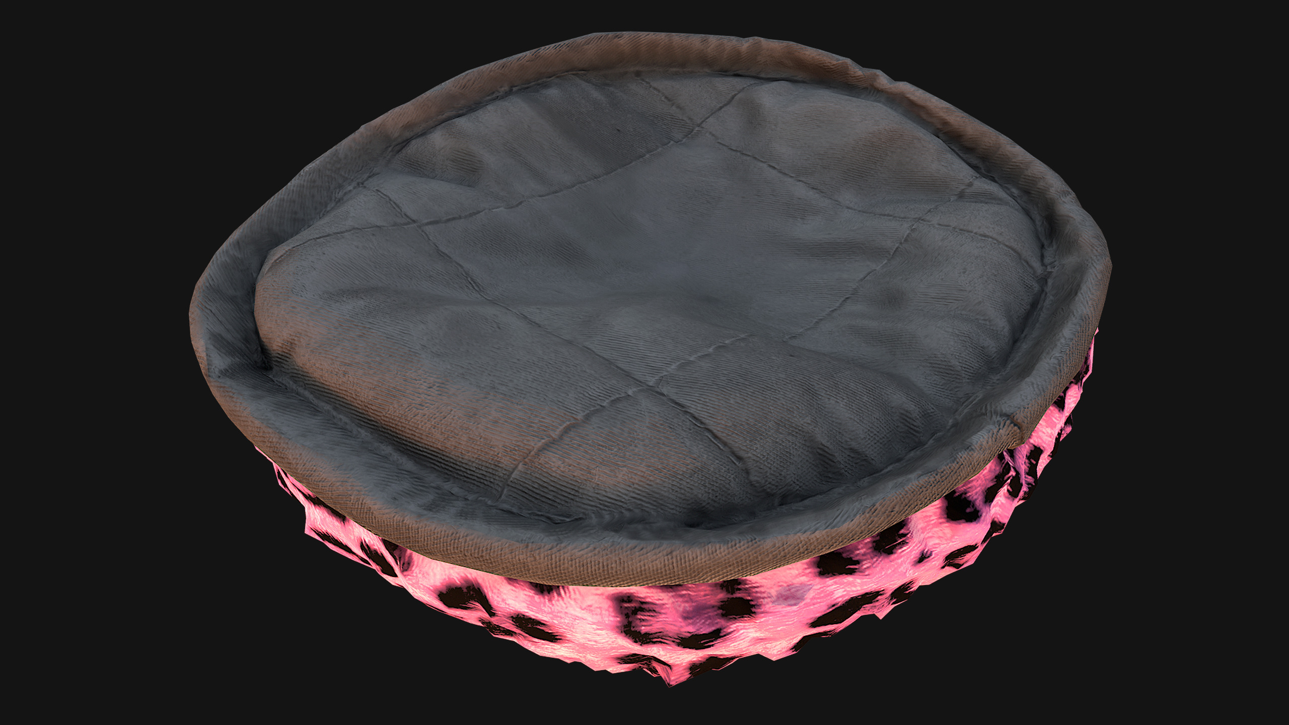 Bed for Pet Rodent Hamster Dogs Cats Leopard Print Low-poly 3D model_22