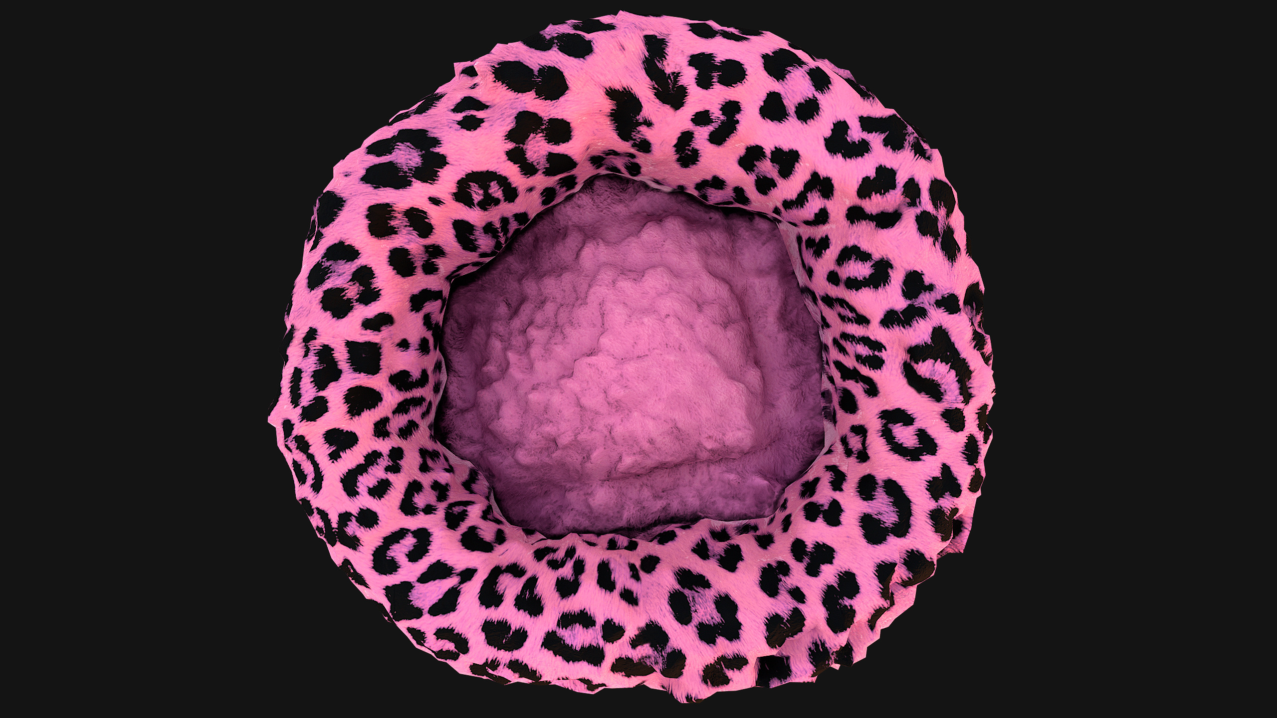 Bed for Pet Rodent Hamster Dogs Cats Leopard Print Low-poly 3D model_16