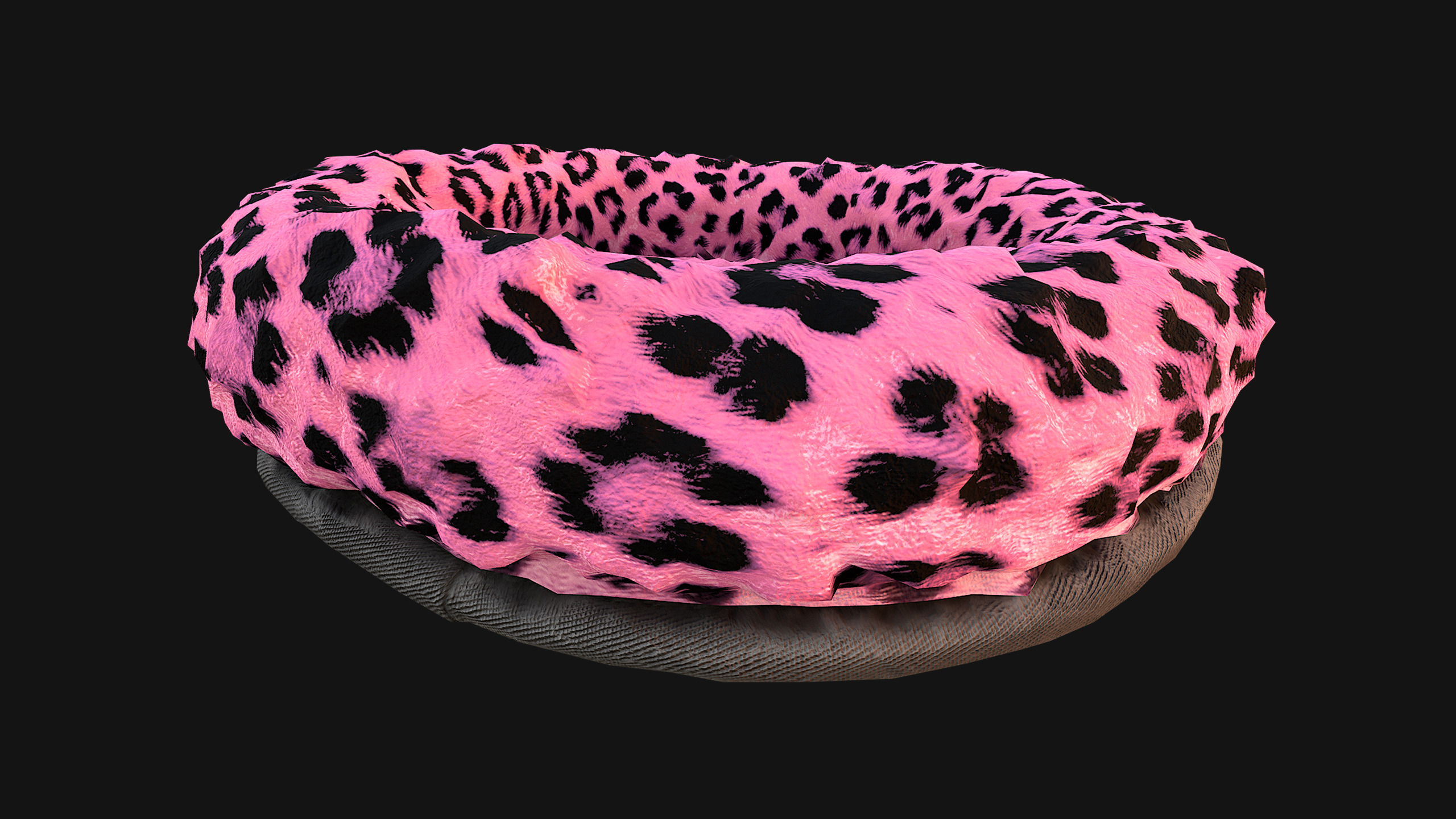Bed for Pet Rodent Hamster Dogs Cats Leopard Print Low-poly 3D model_18