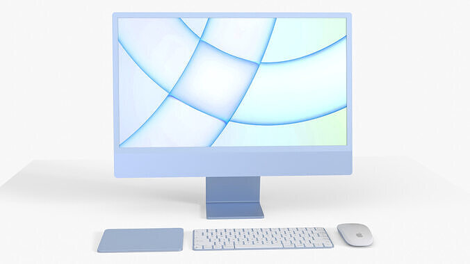 Apple iMac with Accessories 3D Model 3D print model