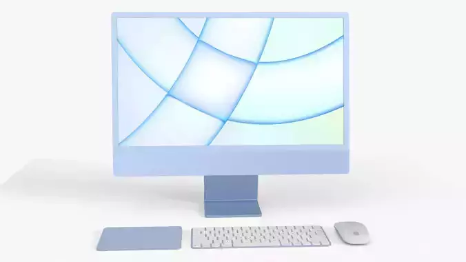 Apple iMac with Accessories 3D Model 3D print model