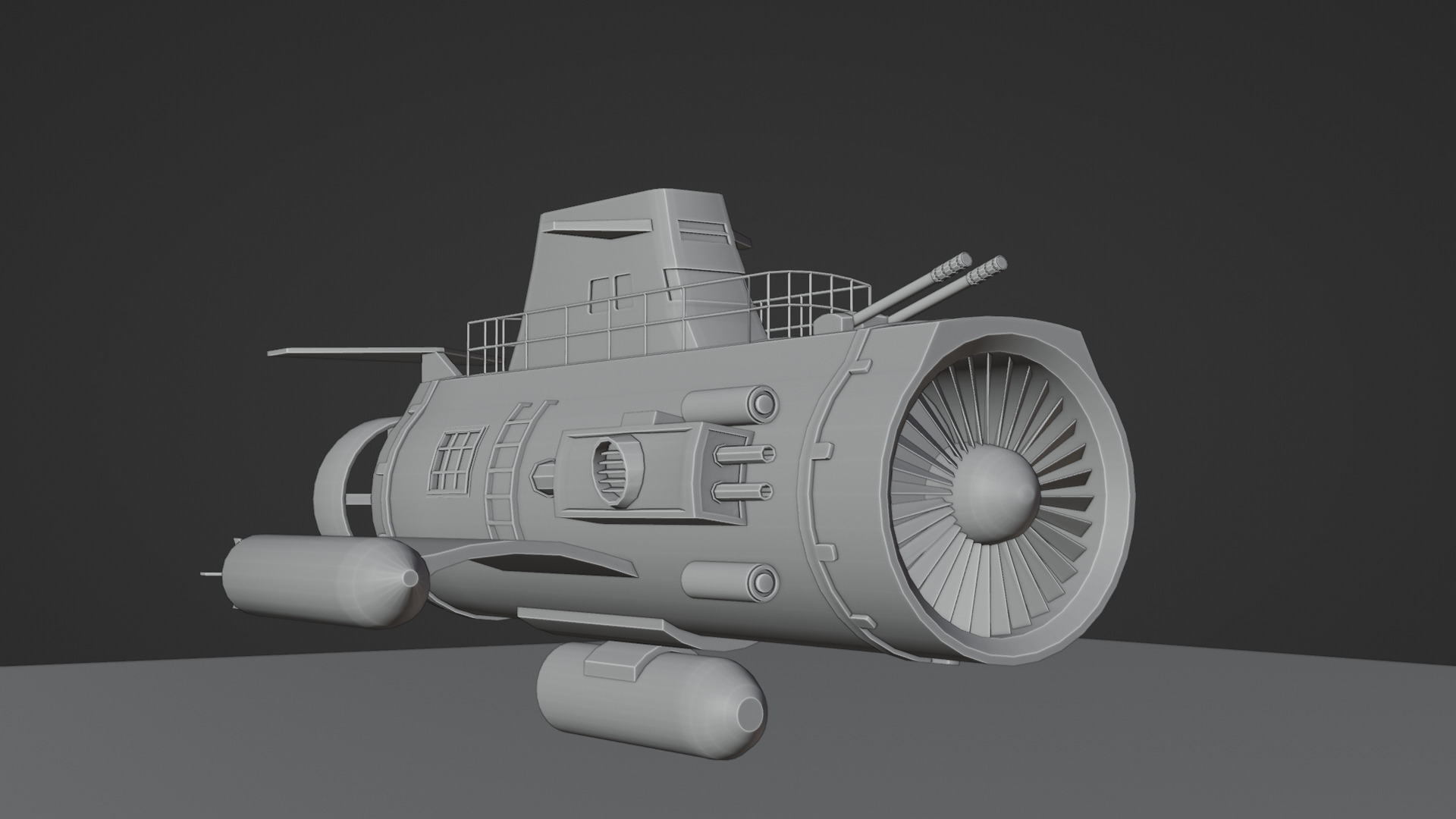 Turbine engine submarine 3D model_7