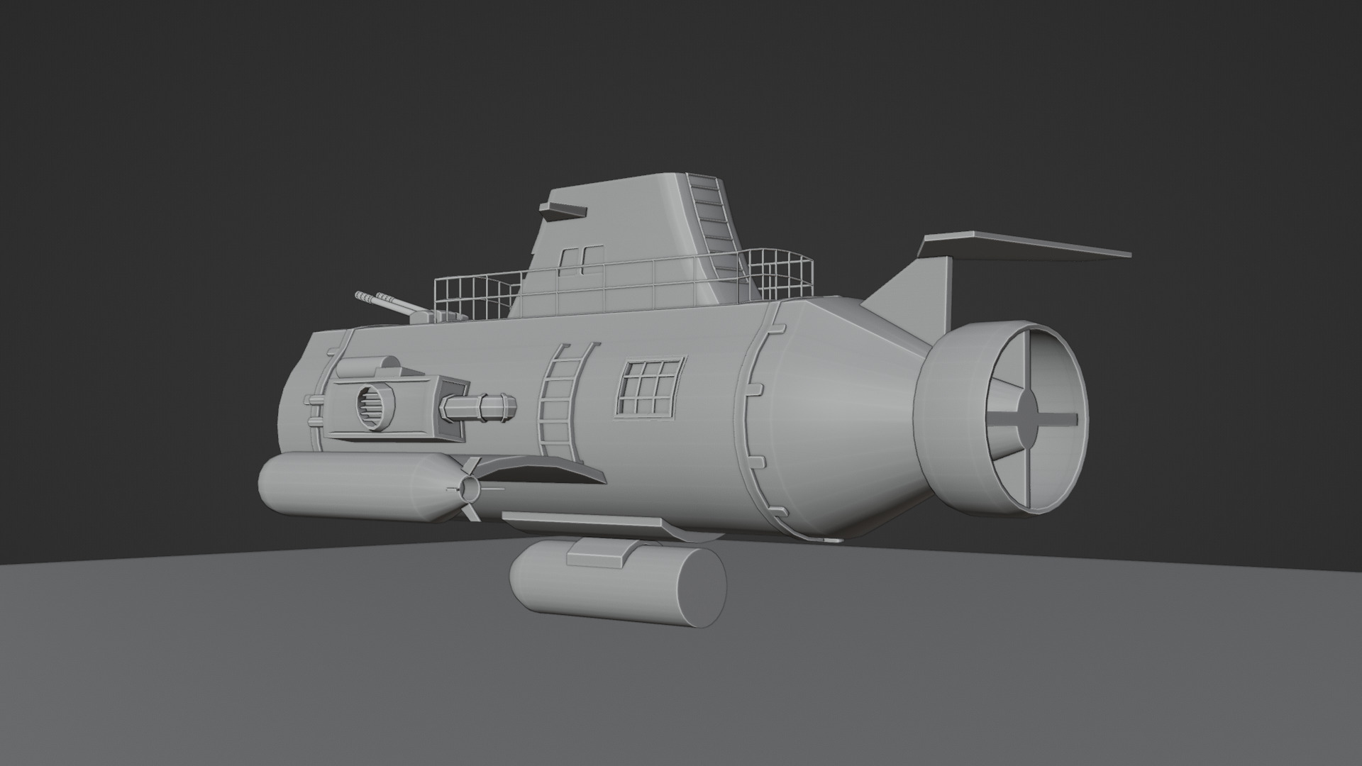 Turbine engine submarine 3D model_9