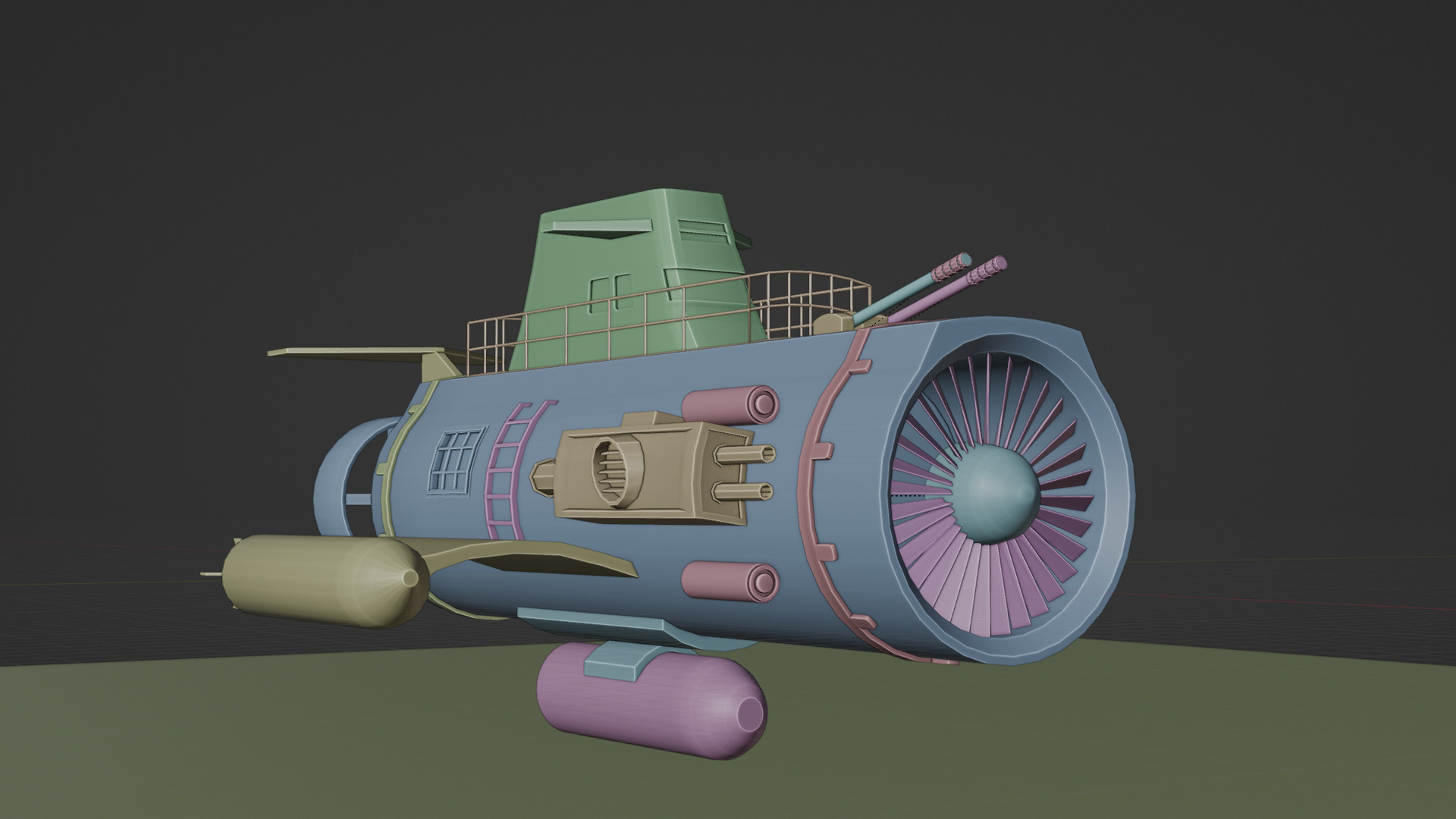Turbine engine submarine 3D model_17