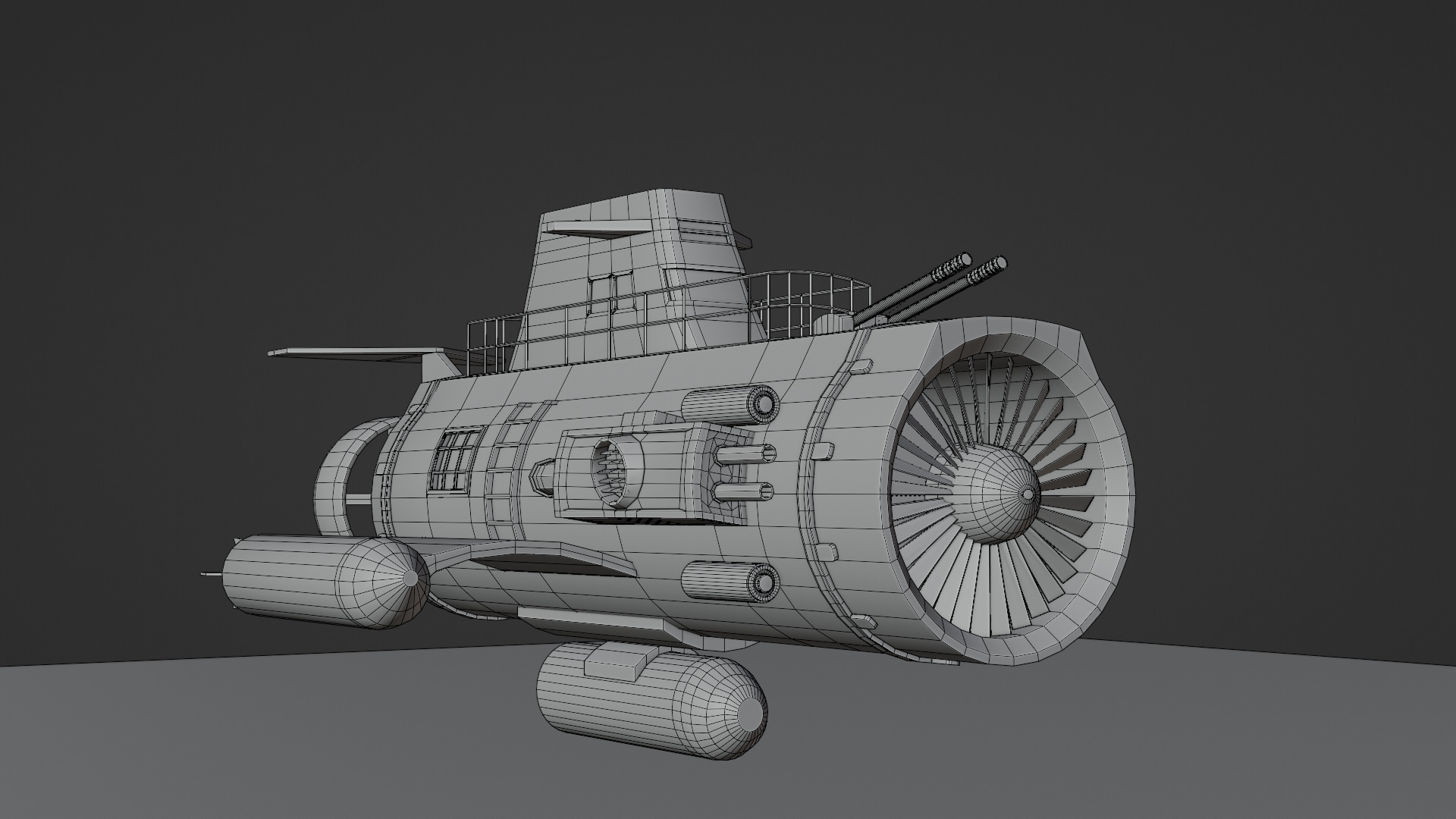 Turbine engine submarine 3D model_12