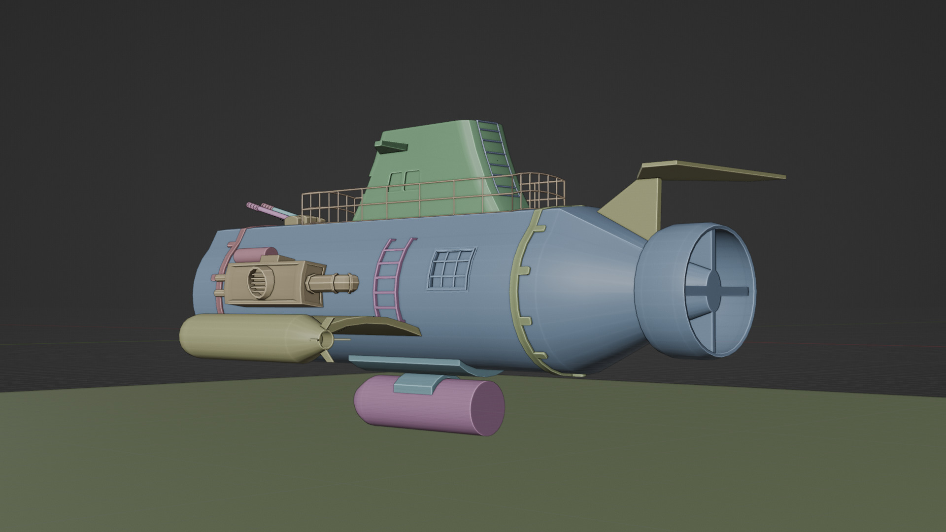Turbine engine submarine 3D model_19
