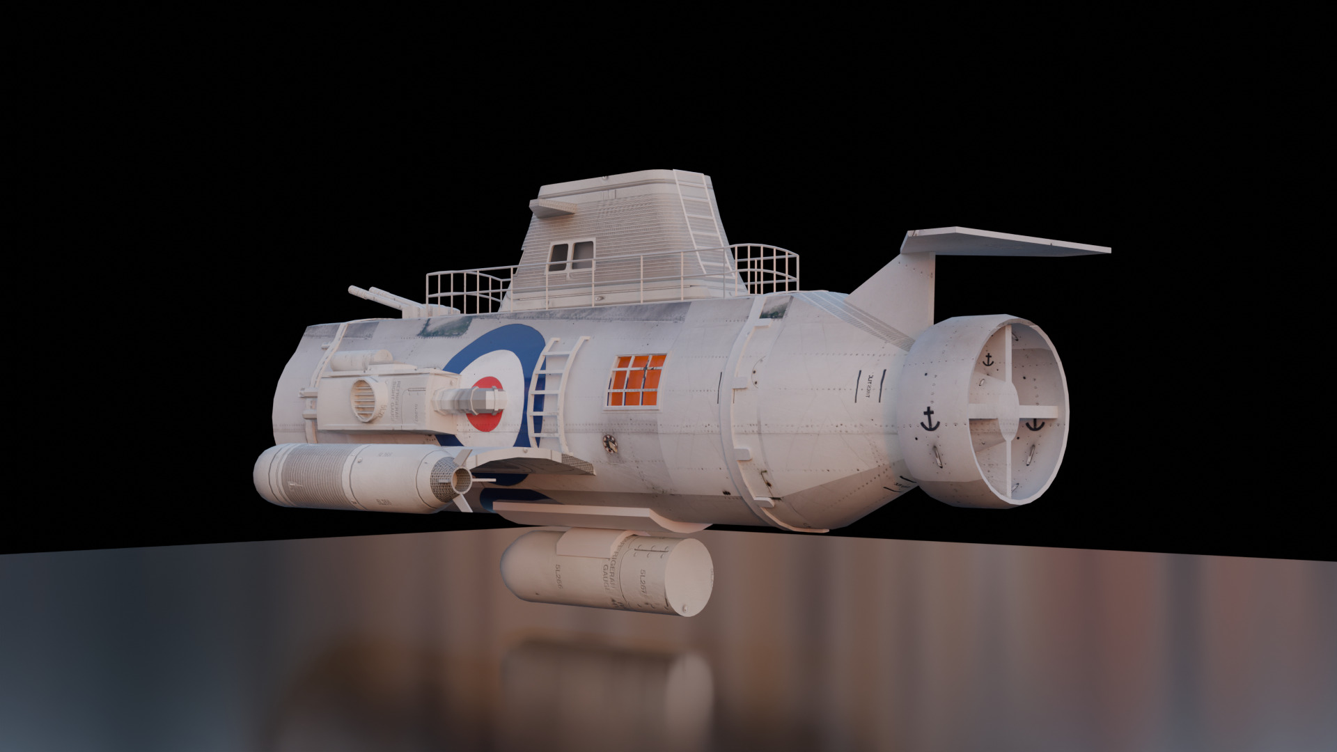 Turbine engine submarine 3D model_4