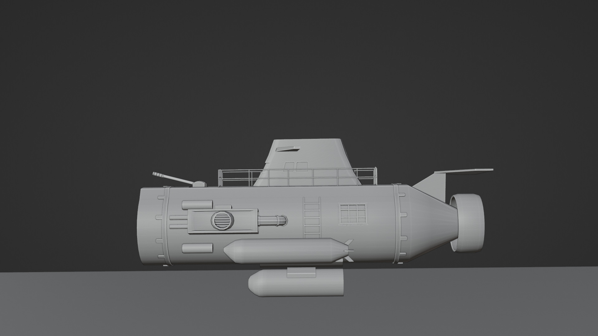 Turbine engine submarine 3D model_6
