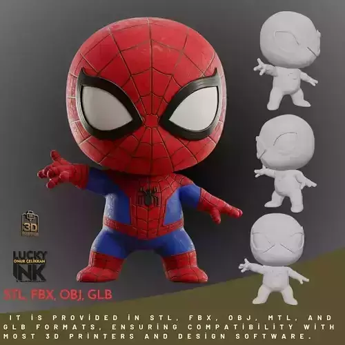 Mini Hero Spider-Man Figure 3D Printable STL FBX OBJ GLB 3D print model